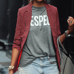 Blazer s geometrickým vzorem a klasickým střihem pro ženy