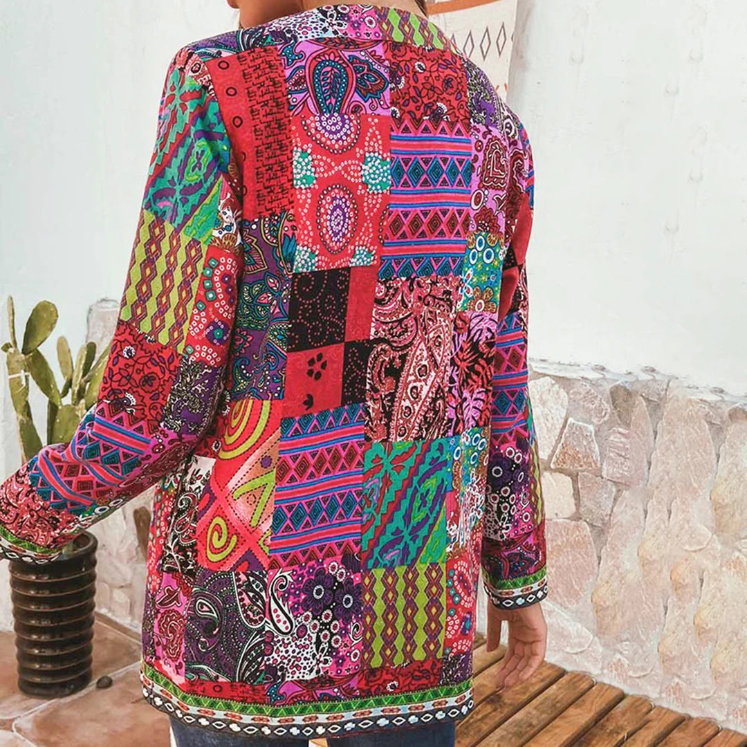 Dámská patchworková bunda s elegantním designem