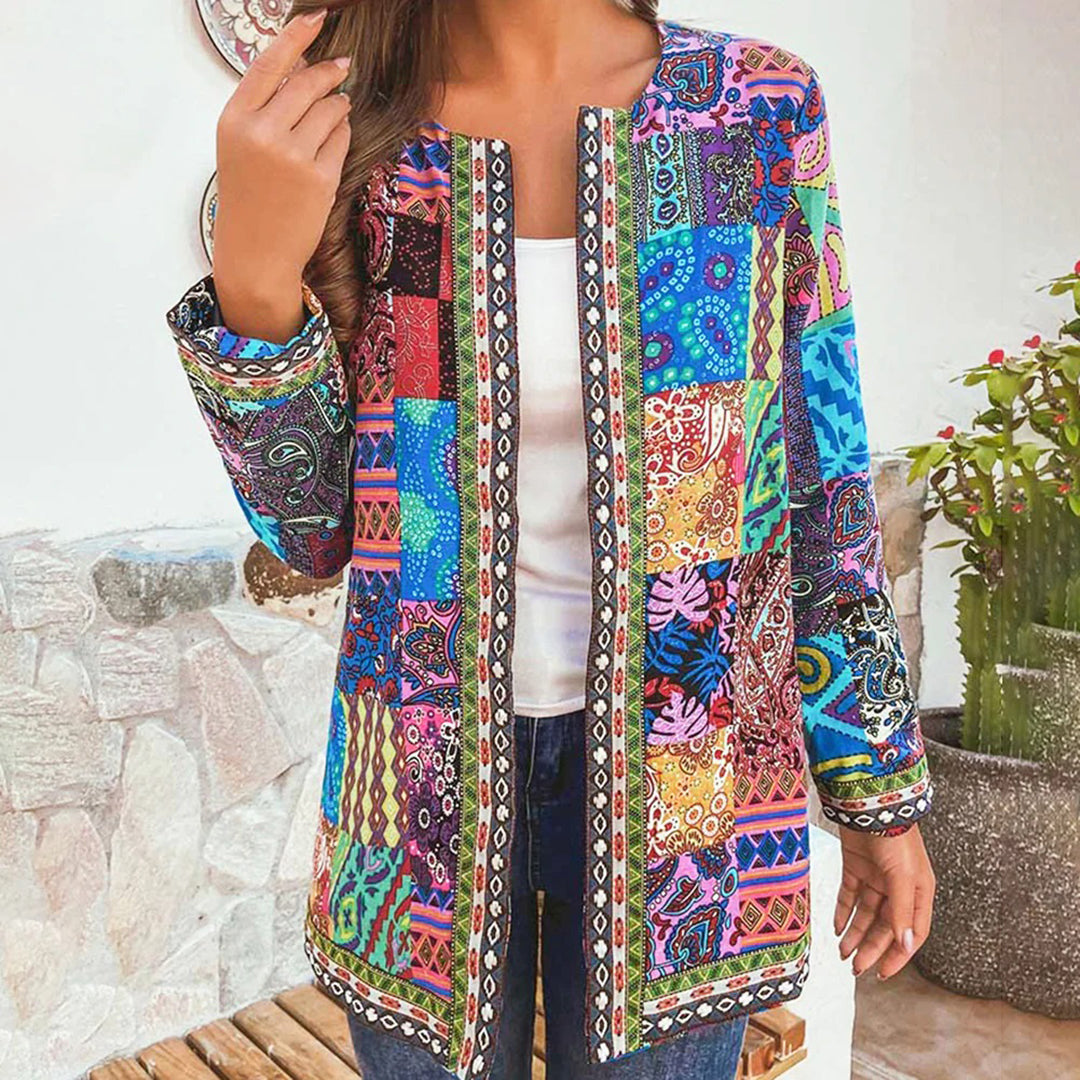 Dámská patchworková bunda s elegantním designem