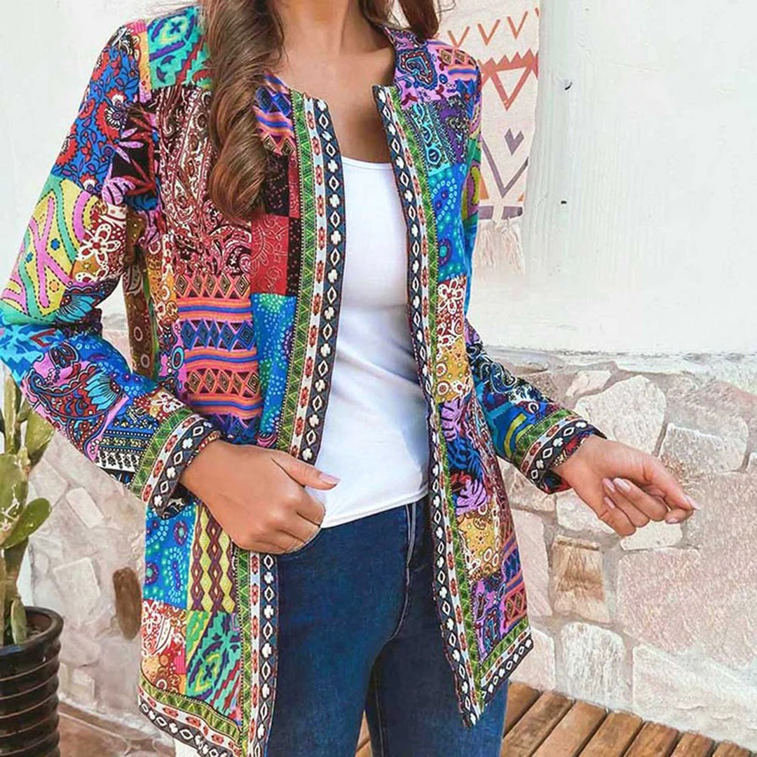 Dámská patchworková bunda s elegantním designem