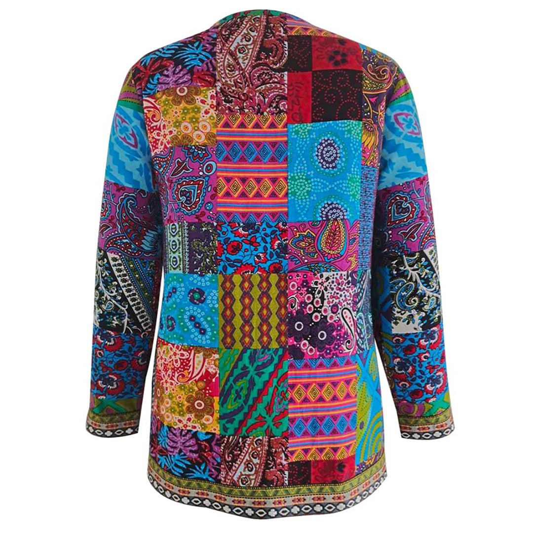 Dámská patchworková bunda s elegantním designem
