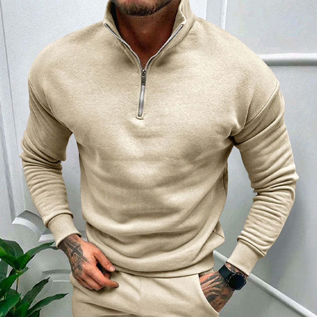 Pánská mikina s polo zipem a moderním designem