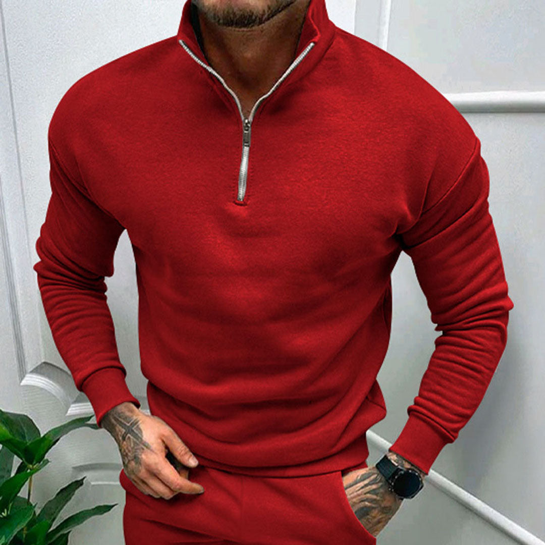 Pánská mikina s polo zipem a moderním designem