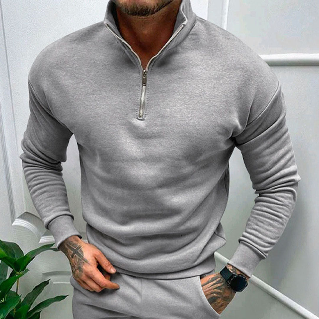 Pánská mikina s polo zipem a moderním designem