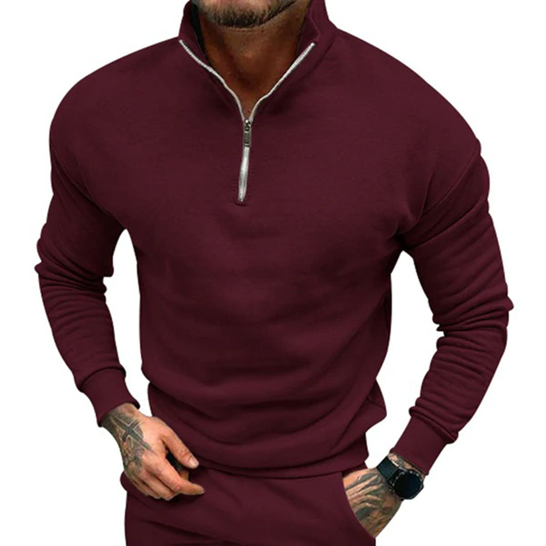 Pánská mikina s polo zipem a moderním designem