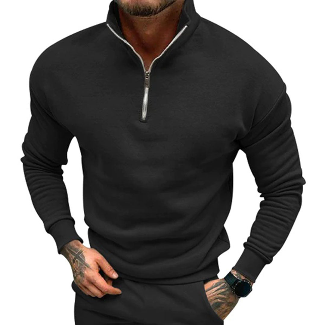 Pánská mikina s polo zipem a moderním designem