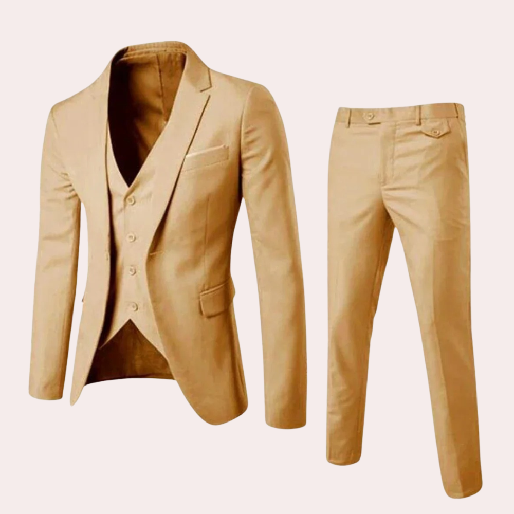 Pánský oblek s elegantním blazerem a slim fit kalhotami