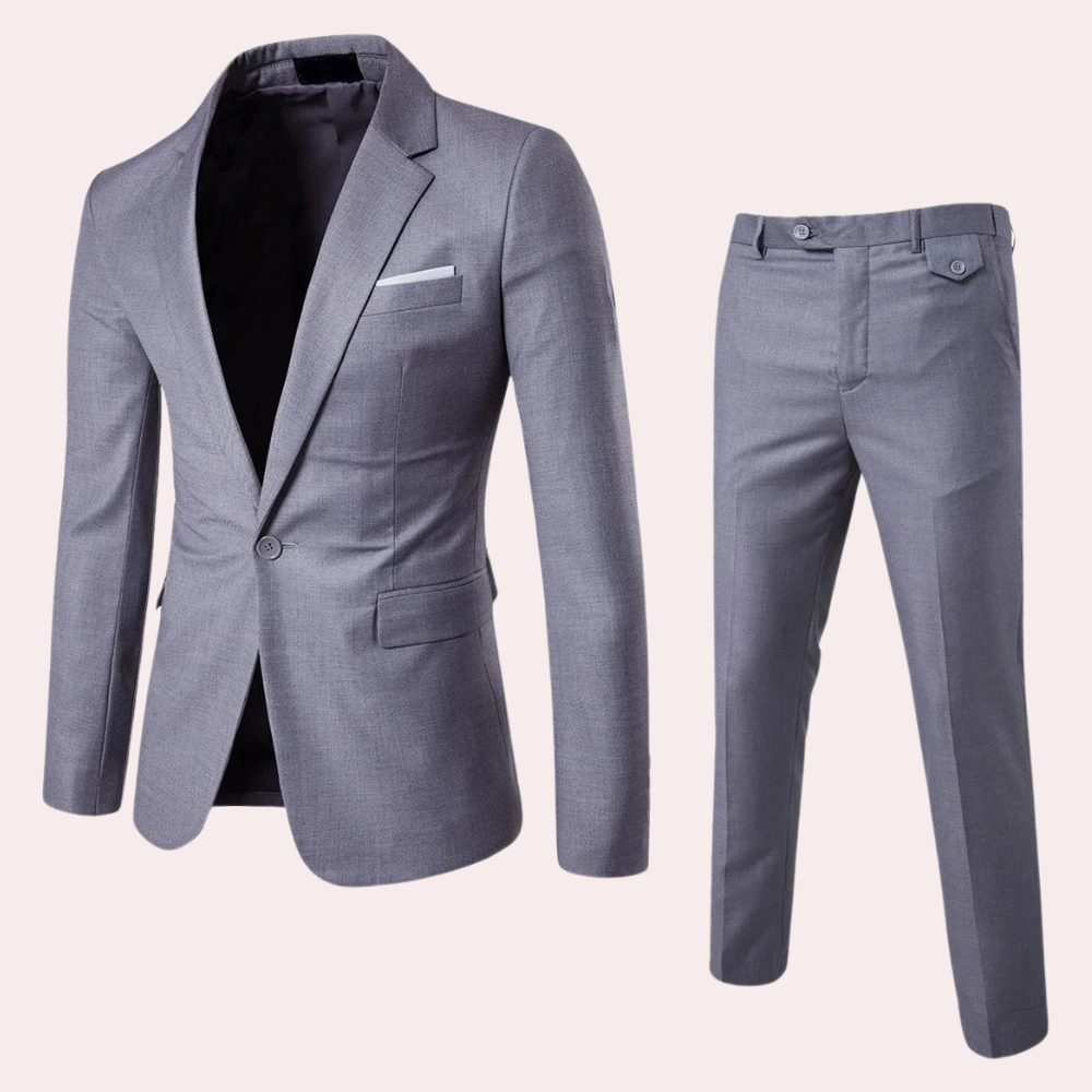 Pánský oblek s elegantním blazerem a slim fit kalhotami