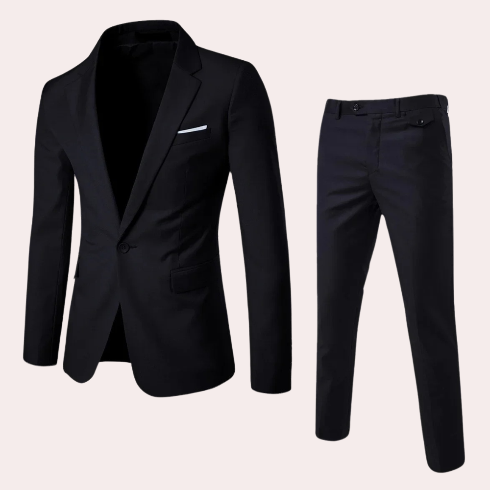 Pánský oblek s elegantním blazerem a slim fit kalhotami