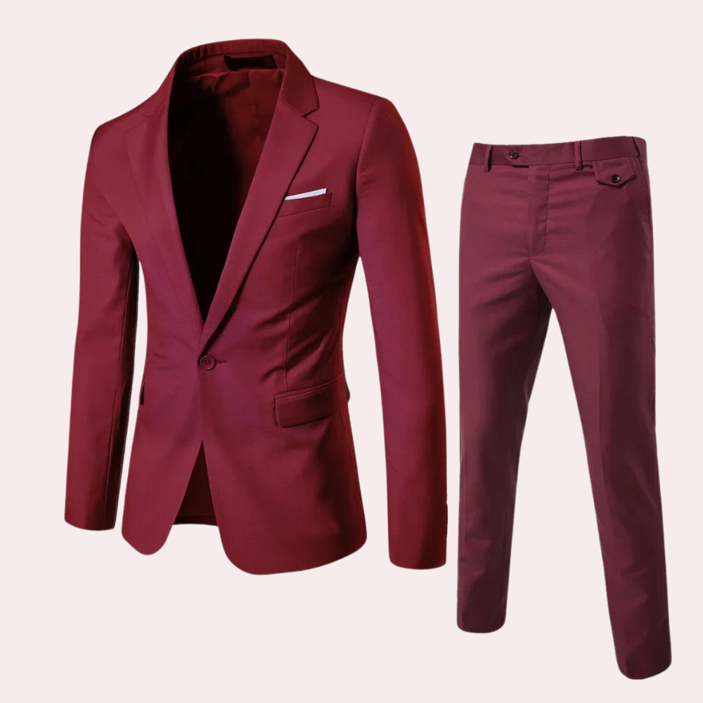 Pánský oblek s elegantním blazerem a slim fit kalhotami