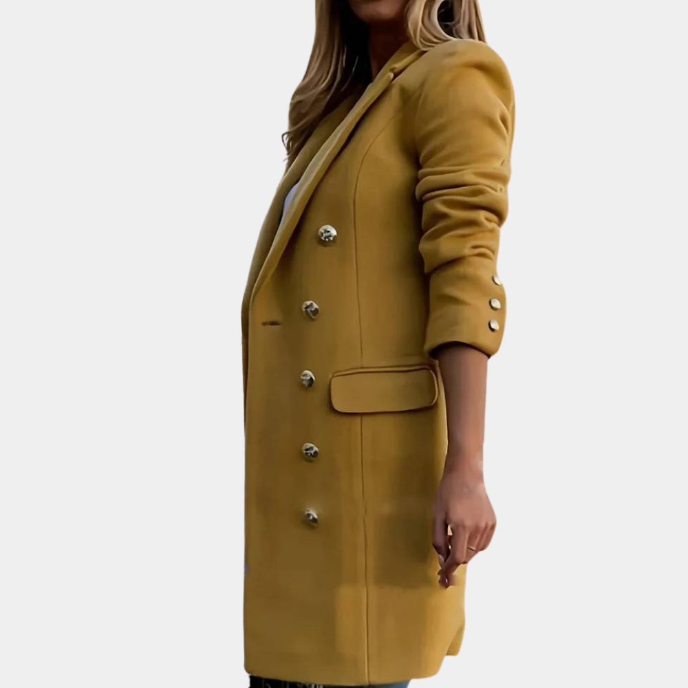 Trenchcoat s dvouřadým zapínáním a kapsami pro ženy