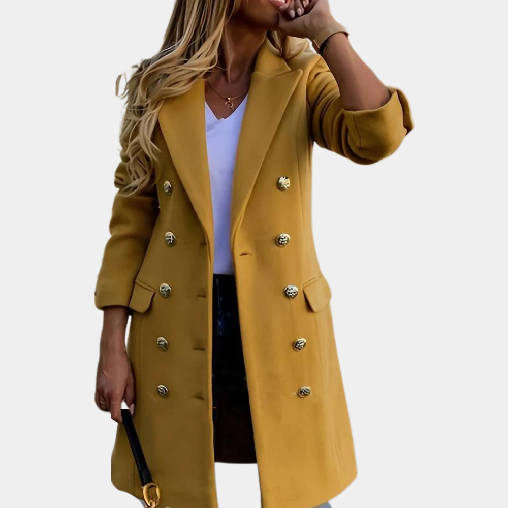 Trenchcoat s dvouřadým zapínáním a kapsami pro ženy