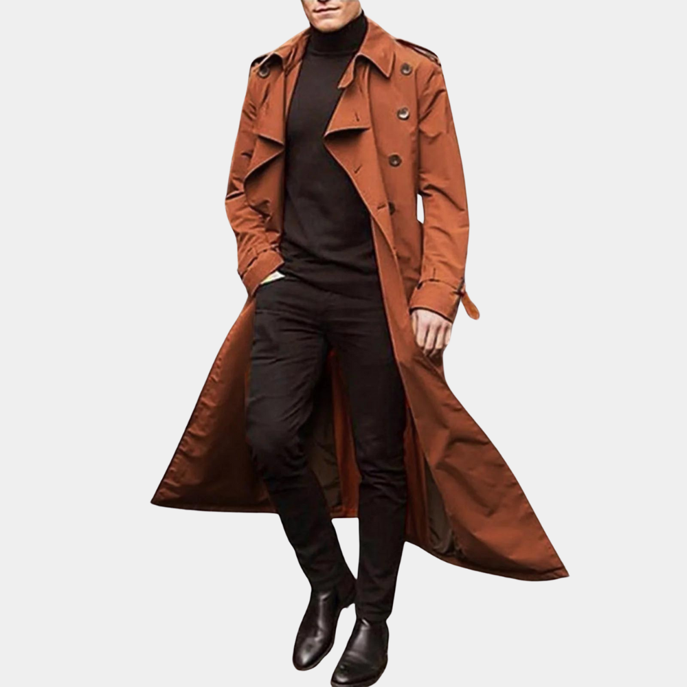 Trenchcoat s nadčasovým designem a vodoodpudivostí pro muže
