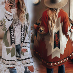 Vesta s vintage tribal designem a teplým materiálem pro ženy